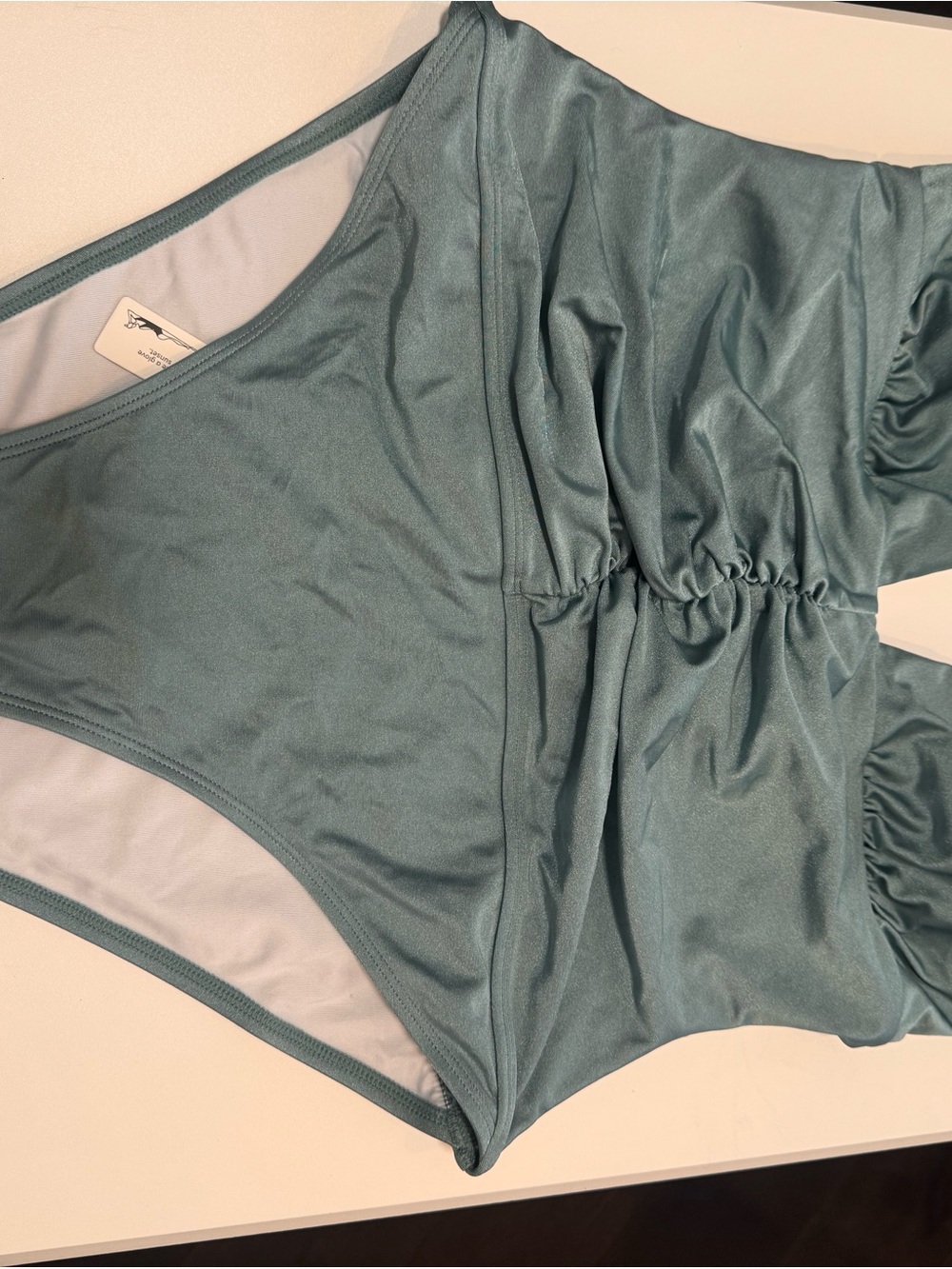 Women’s One-Piece Swimsuit in Seafoam Green - Comfortable Ruched Design